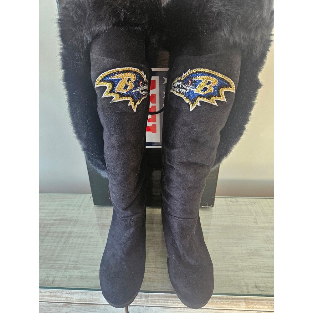NFL Baltimore RAVENS Black Lined Boots New In Box